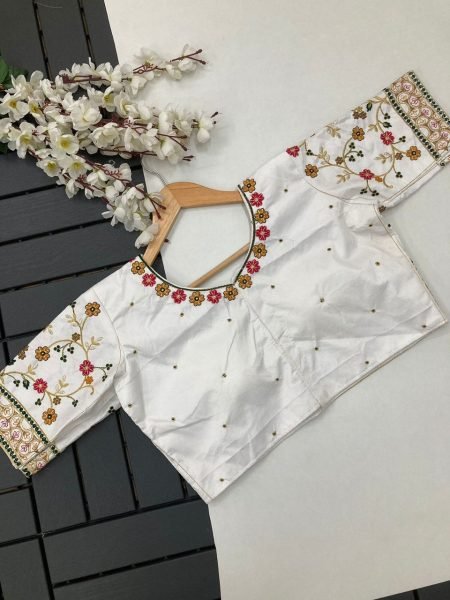 Designer Phantom Silk Blouse With Embroidery Work Blouse Collection