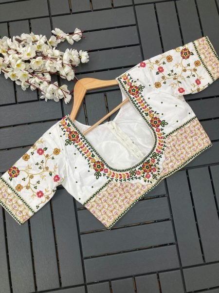 Designer Phantom Silk Blouse With Embroidery Work Blouse Collection