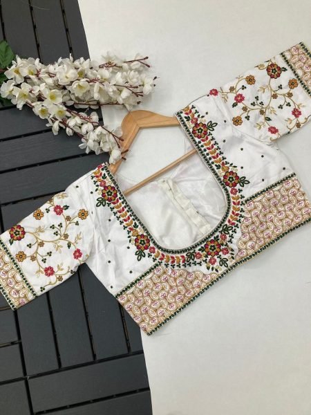 Designer Phantom Silk Blouse With Embroidery Work Blouse Collection