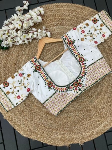 Designer Phantom Silk Blouse With Embroidery Work Blouse Collection