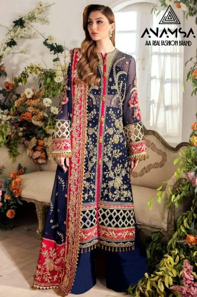 Heavy Pure Fox Georgette With Heavy Embroidered Work Suits  Pakistani Suits Wholesale