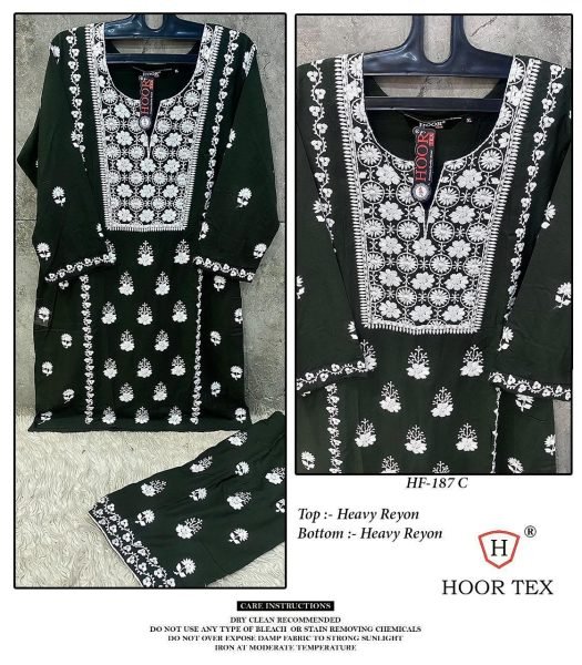 Heavy Rayon Suit Embroidered Pakistani Look HF-187C Pakistani Suits Wholesale