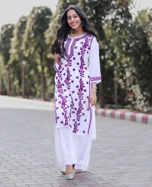 Heavy Rayon With Thread And Embroidery Kurti Plazzo Ready To Wear Collection