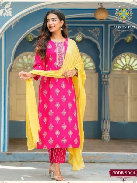 Heavy Reyon Kurta Pant And Dupatta  