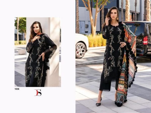 Heavy Self Embroidery Cotton Suit with Printed Dupatta Pakistani Suits Wholesale