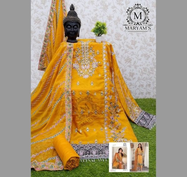  Heavy Soft Organza With Embroidery Work And Real Mirror Work Suits  Embroidery Suits Wholesale