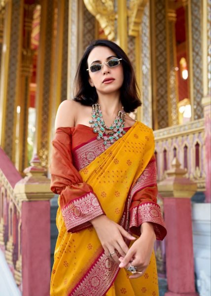 Heavy Tusser Handloom Silk Festive Wear Patola Saree With Zari Weaving Work Designer Wedding Sarees Wholesale
