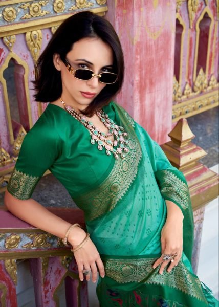 Heavy Tusser Handloom Silk Festive Wear Patola Saree With Zari Weaving Work Designer Wedding Sarees Wholesale