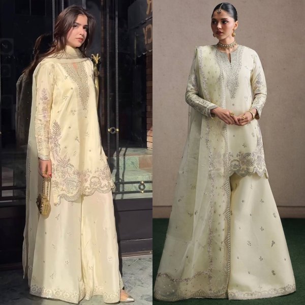 High Demand Cream Designer Sharara Set for Special Occasion Ready To Wear Collection