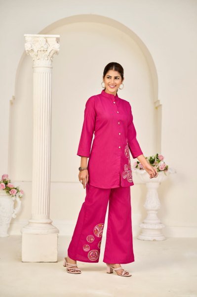 High-tech rayon slub Embroidery Embroidery Kurti Set with Bottom for Resellers Tunics kurti