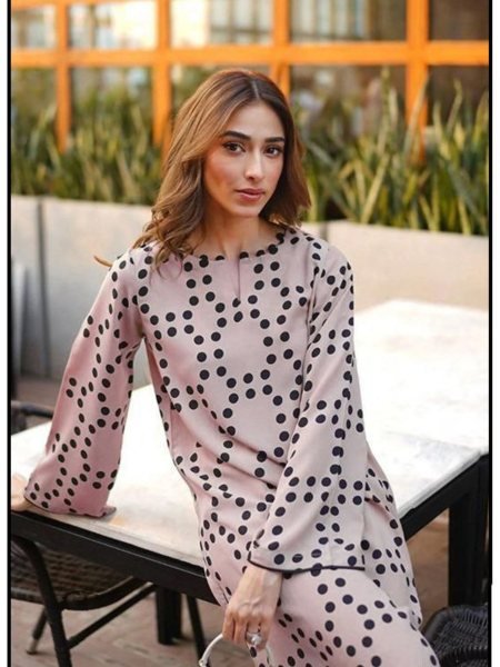Hoor Tex Wholesale Pakistani Clothing Long Cotton Satin Co-ord Set  Kurtis