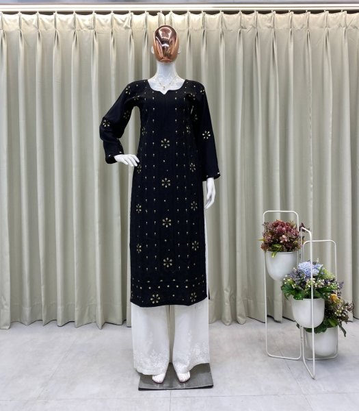 Hot Summer Pick Ready to Wear Kurta Plazzo Set Embroidered Work Royal Export Manufacturing Ready To Wear Collection