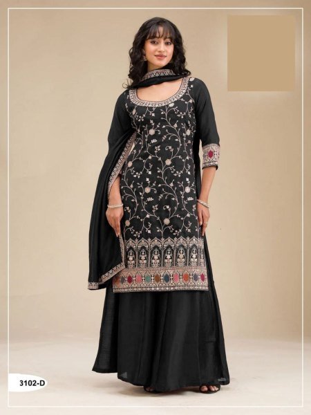 Iconic Black Designer Heavy Work Suit Set for Wedding and Occasion Wear Salwar Kameez