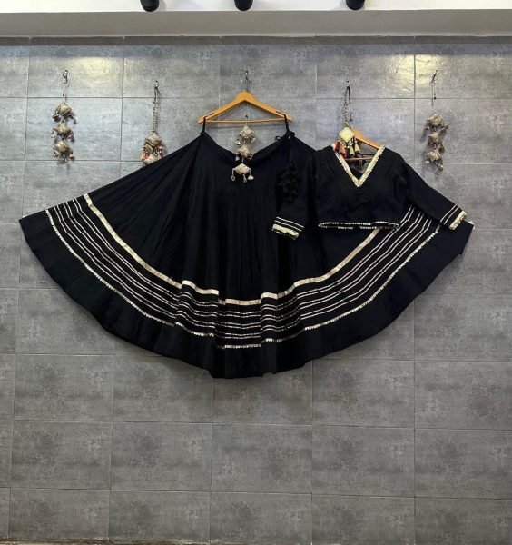 Iconic Black Rayon Cotton Chaniya Choli with Stitched Padded Blouse At Manufacturer Rate Navratri Lehnega Choli