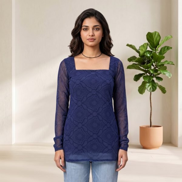 Iconic Blue Bandhani Print Short Kurti Collection in Soft Georgette Fabric Full Set Kurti