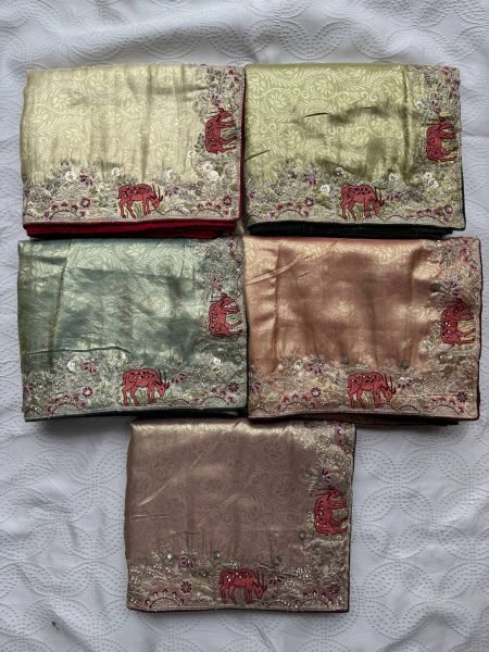Iconic Green Party Wear Kanjivaram Silk Saree with Designer Embroidered Blouse Silk Sarees Wholesale