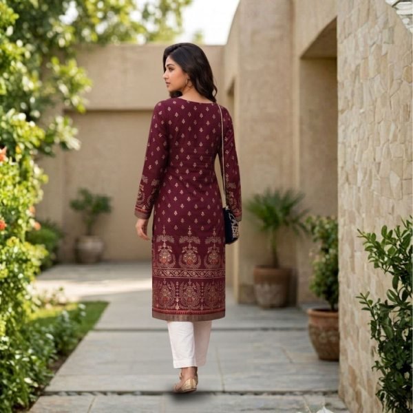 Iconic Maroon Designer Straight Cut Kurti at Manufacturer Price for Resellers Printed Kurtis