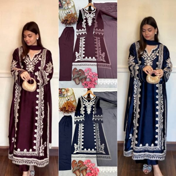 Iconic Maroon Oversized Kaftan with Embroidery and Organza Lace Dupatta Ready To Wear Collection