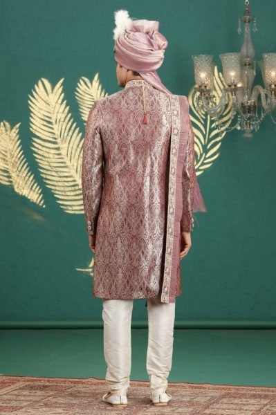 Iconic Mauve Pink Designer Traditional Banarasi Kurta Pajama Set for Festive Celebrations Kurta Pajama Wholesale