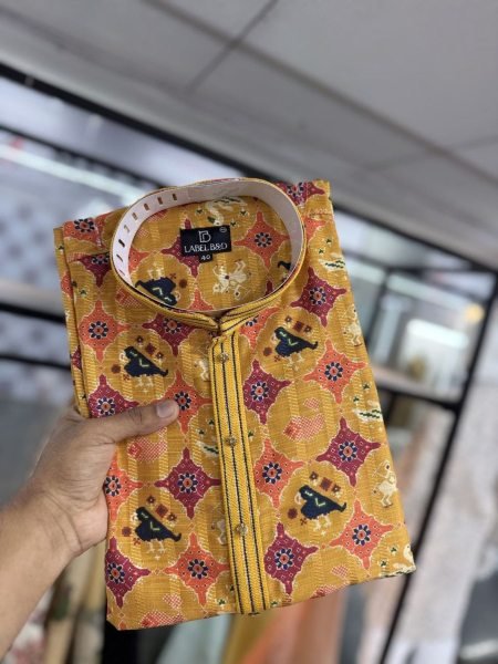 Iconic Mint Yellow Kurta Pajama Set for Wedding Functions Mens Wear