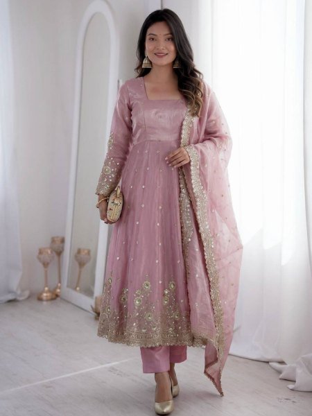 Iconic Pastel Pink Premium Ready to Wear Embroidered Gown Set for Women Collection Ready To Wear Suit