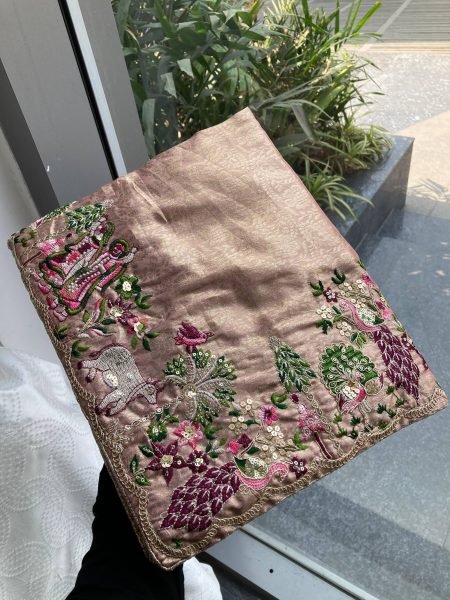 Iconic Pink Designer Kanjivaram Silk Saree with Beads Work Lace Border for Women Designer Wedding Sarees Wholesale