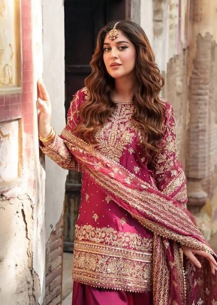 Iconic Pink  Kurta Set with Sequence Farshi Salwar and Butterfly Net Dupatta with Sequence 4 Side Lace Work Border Ready To Wear Collection