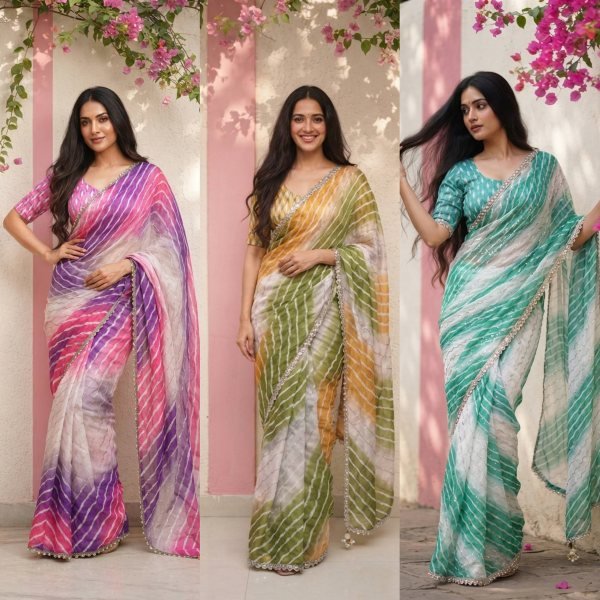 Iconic Pink Yellow Space Silk Digital Print Saree with Matching Printed Blouse Silk Sarees Wholesale