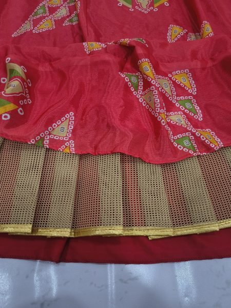 Iconic Red Designer Chinon Silk Lehenga with Heavy Can-Can and 4 Meter Flair Designer Lehenga Choli