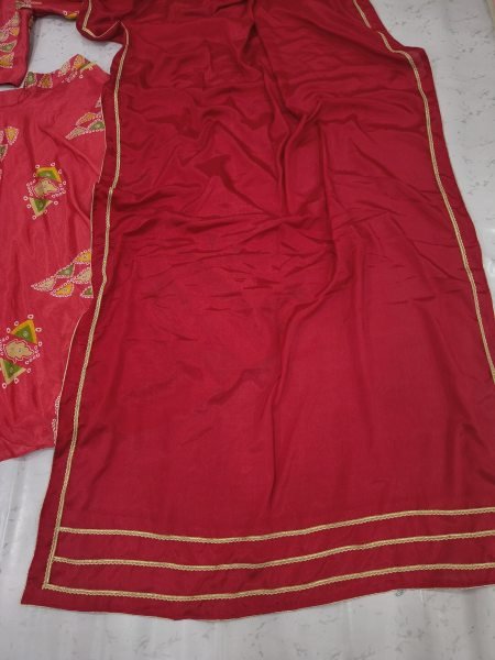 Iconic Red Designer Chinon Silk Lehenga with Heavy Can-Can and 4 Meter Flair Designer Lehenga Choli