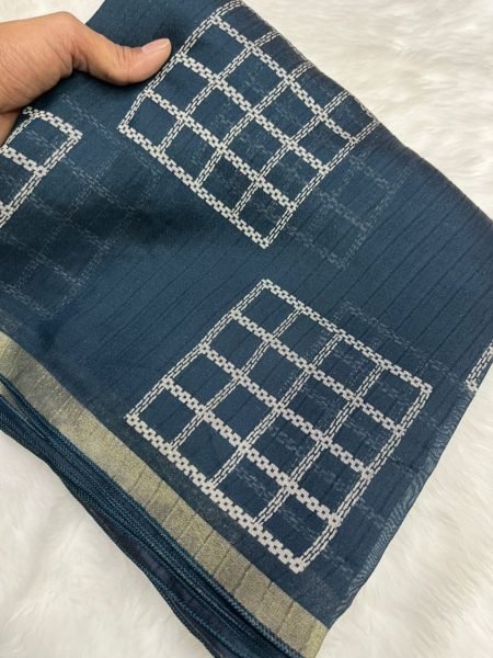 Iconic Teal Blue Designer Plain Cotton Silk Saree for Everyday Wear Cotton Sarees Wholesale