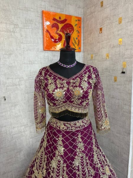 Purple Soft Net Lehenga with Sequins Embroidery Party and Wedding Collection Designer Lehenga Choli