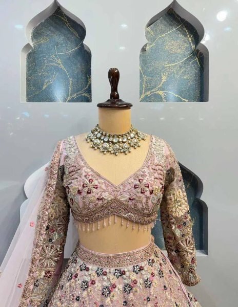 Imperial Ruby Soft Net Bridal Lehenga with Heavy Sequins Work Designer Lehenga Choli