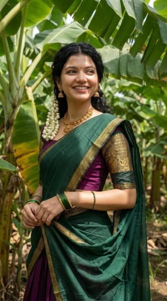 Impressive Wine South Indian Kanchi Cotton Lehenga Set with Traditional Zari Weaving Half Saree Lehenga