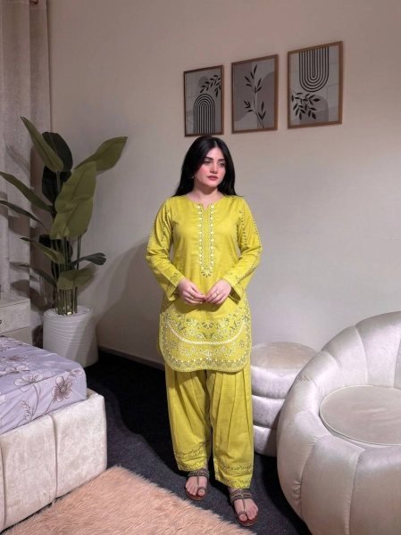 Impressive Yellow Short Kurti Cod set Collection For Bulk Discount Wholesaler  Ready To Wear Collection
