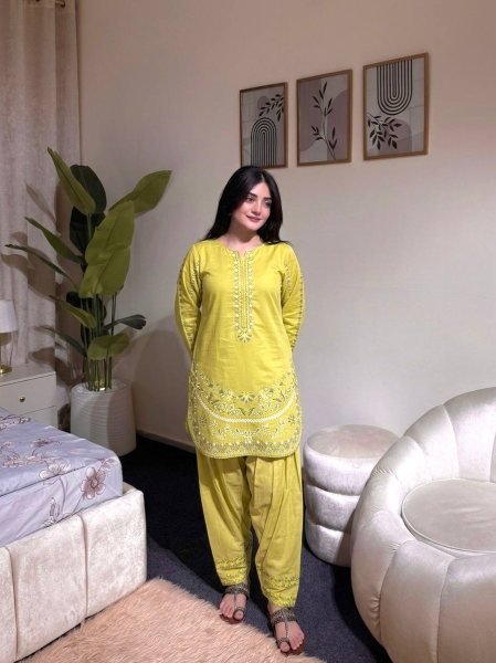 Impressive Yellow Short Kurti Cod set Collection For Bulk Discount Wholesaler  Ready To Wear Collection