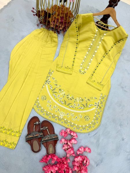 Impressive Yellow Short Kurti Cod set Collection For Bulk Discount Wholesaler  Ready To Wear Collection