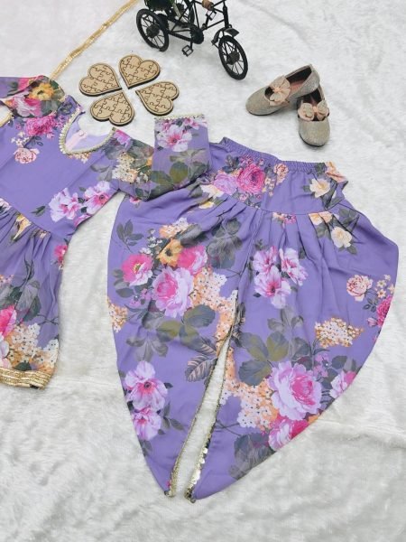 In New Designe Georgette Kids Dhoti Salwar Suits Collection  Girls Wear