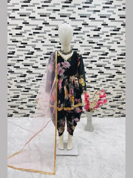 In New Designe Georgette Kids Dhoti Salwar Suits Collection  Girls Wear