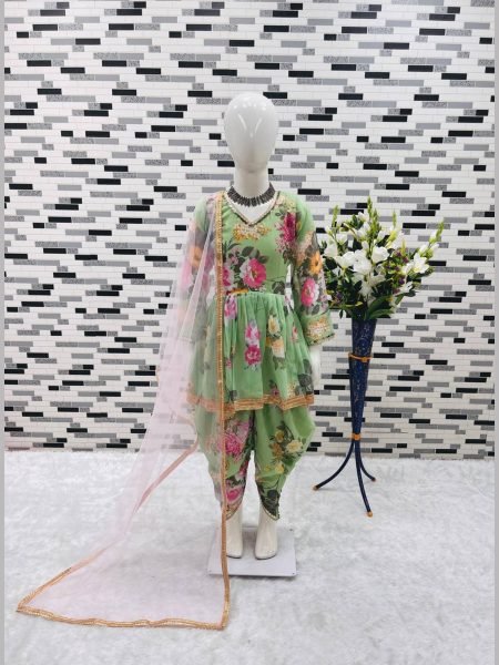 In New Designe Georgette Kids Dhoti Salwar Suits Collection  Girls Wear
