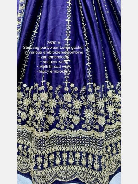 Indigo blue Color Bridal Special Satin Chiffon Lehenga Choli Manfacture in surat Gujarat  Bridal Lehenga Choli
