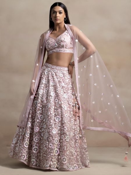 Ingenious Baby Pink Boutique Collection Embroidered Lehenga at Wholesale Rate Bridal Lehenga Choli