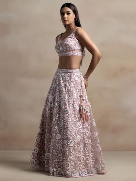 Ingenious Baby Pink Boutique Collection Embroidered Lehenga at Wholesale Rate Bridal Lehenga Choli
