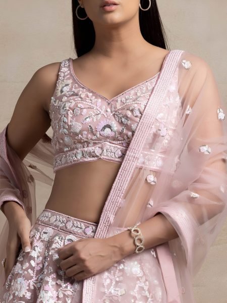 Ingenious Baby Pink Boutique Collection Embroidered Lehenga at Wholesale Rate Bridal Lehenga Choli