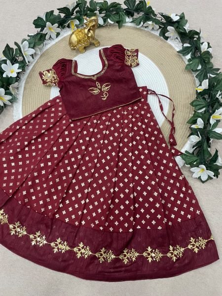 Ingenious Brown Viscose Silk Lehenga Choli with Sequins Work for Festive Wear Girls Wear