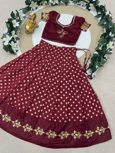 Ingenious Brown Viscose Silk Lehenga Choli with Sequins Work for Festive Wear Girls Wear