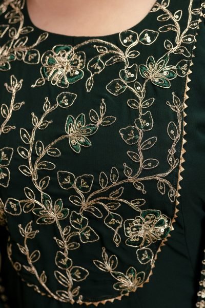 Ingenious Green Elegant Sleeveless Anarkali Dress with Cape for Special Occasions Anarkali Kurtis 