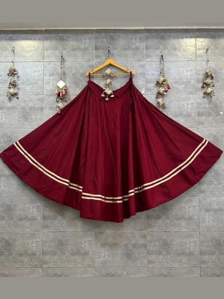 Ingenious Maroon Designer Navratri Lehenga with Gotta Patti Work for Women  Lehenga
