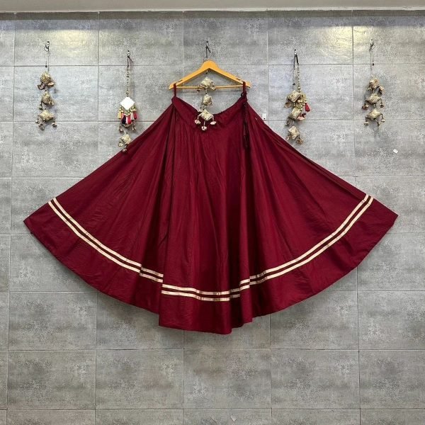 Ingenious Maroon Designer Navratri Lehenga with Gotta Patti Work for Women Navratri Lehnega Choli