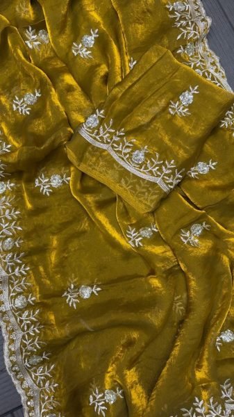 Ingenious Mustered Yellow Bridal Saree with Rich Zari Work for Festive Occasions Silk Sarees Wholesale